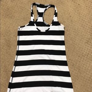 Lululemon  black and white striped racerback tank
